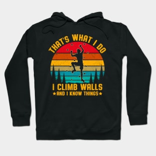 Funny Rock Climbing Boulder I Climb Walls And I Know Things Hoodie